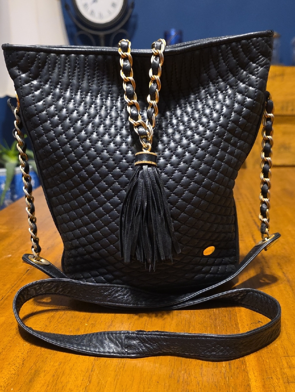 Bally authentic vintage quilted leather shoulder bag.